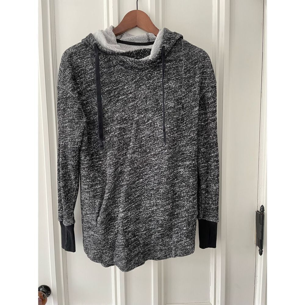 Mossimo Supply Co. black heather cowl neck hoodie sweatshirt w/ pockets and thum